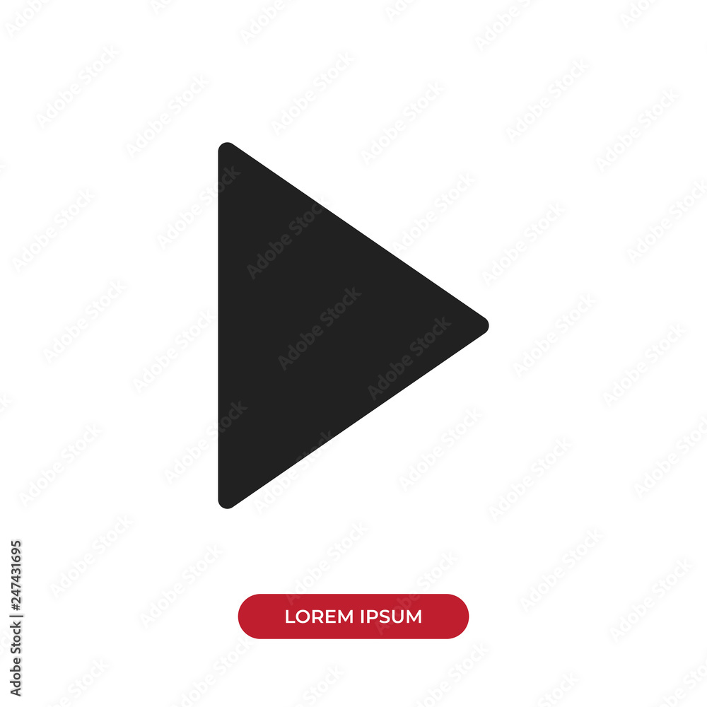 Poster filled play button icon vector isolated on white background. modern symbol in trendy flat style for 