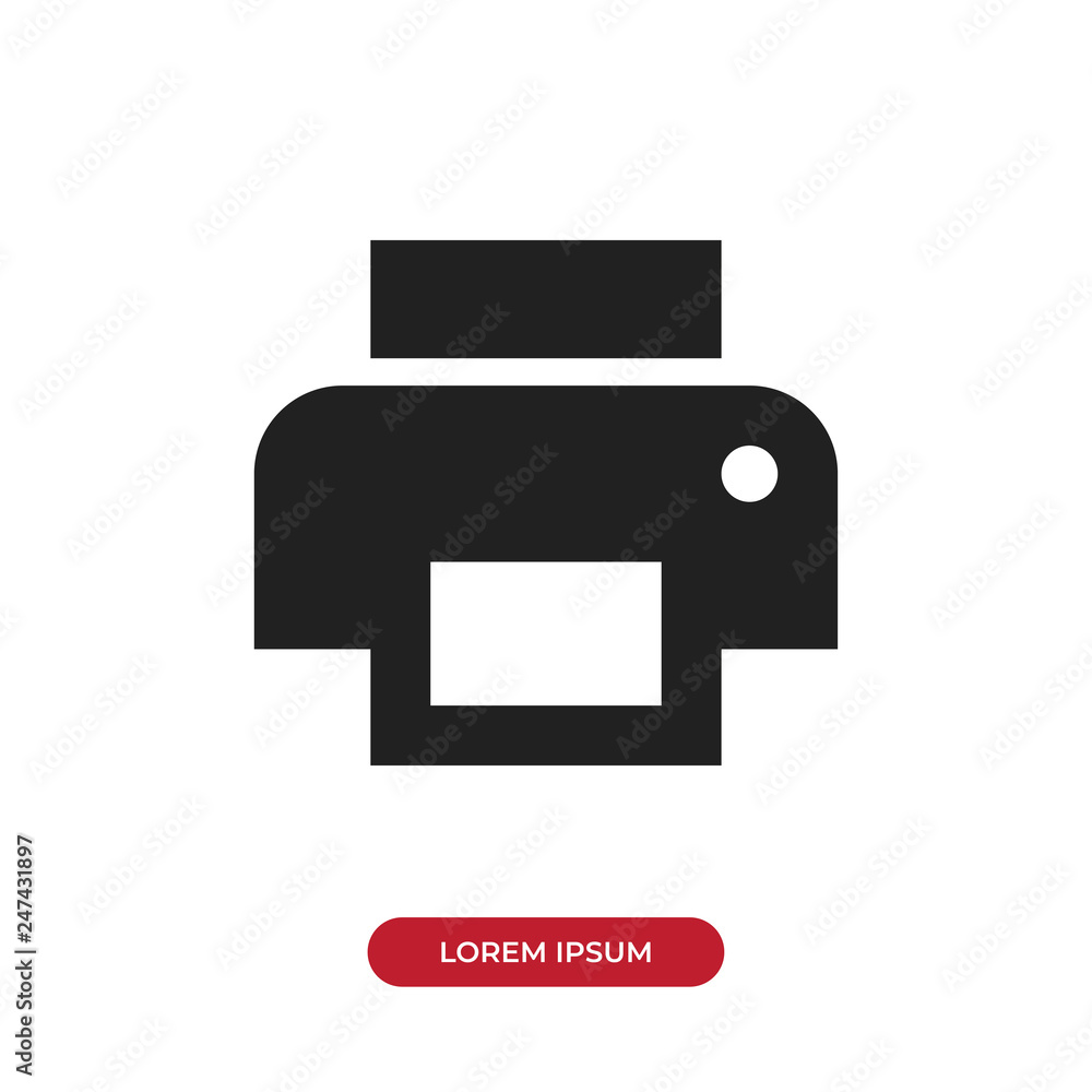 Poster filled printer icon vector isolated on white background. modern symbol in trendy flat style for mobi