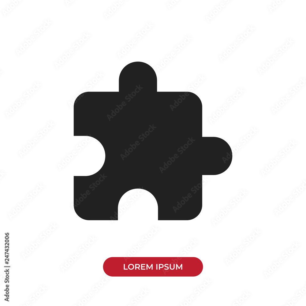 Poster filled puzzle piece icon vector isolated on white background. modern symbol in trendy flat style for