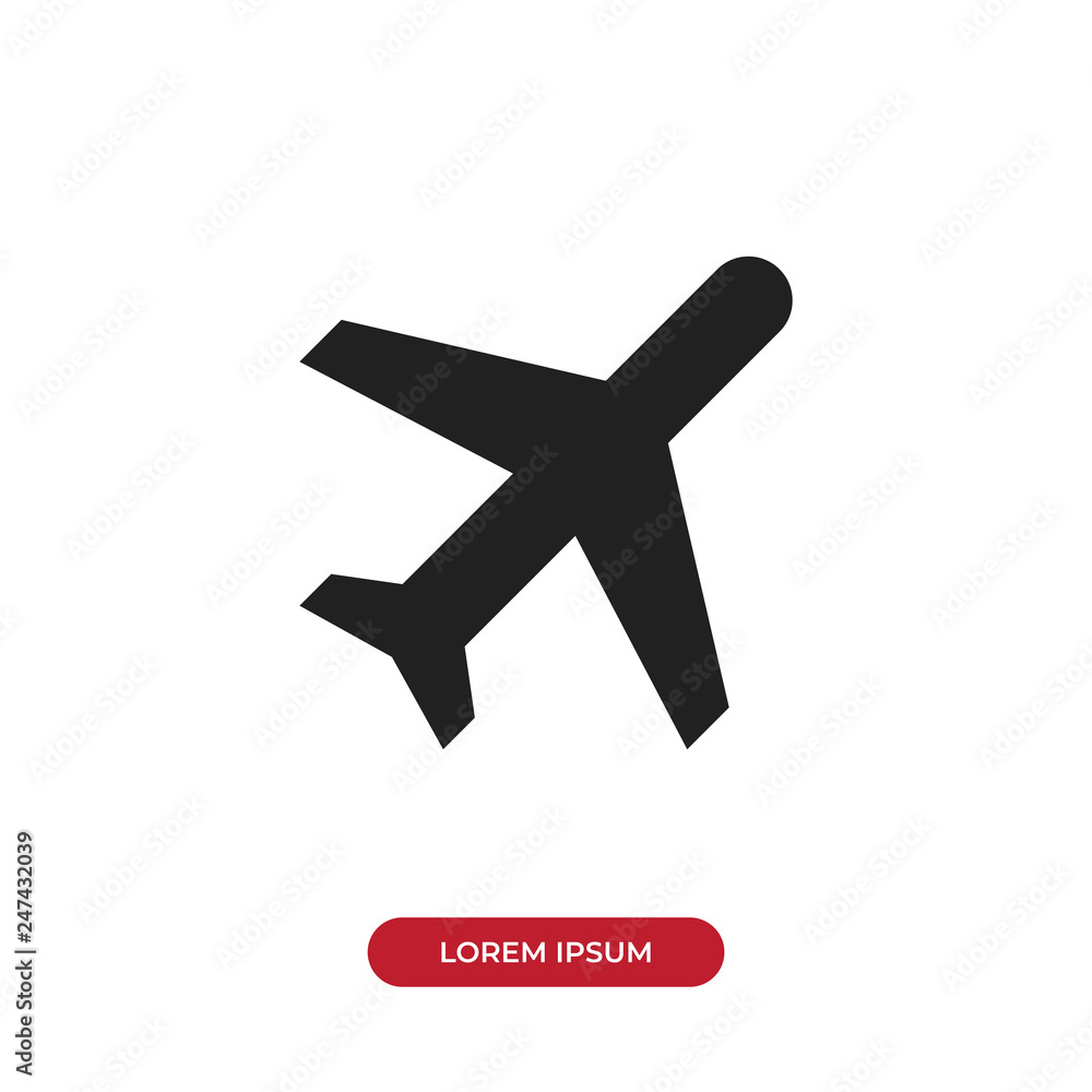 Poster filled plane icon vector isolated on white background. modern symbol in trendy flat style for mobile