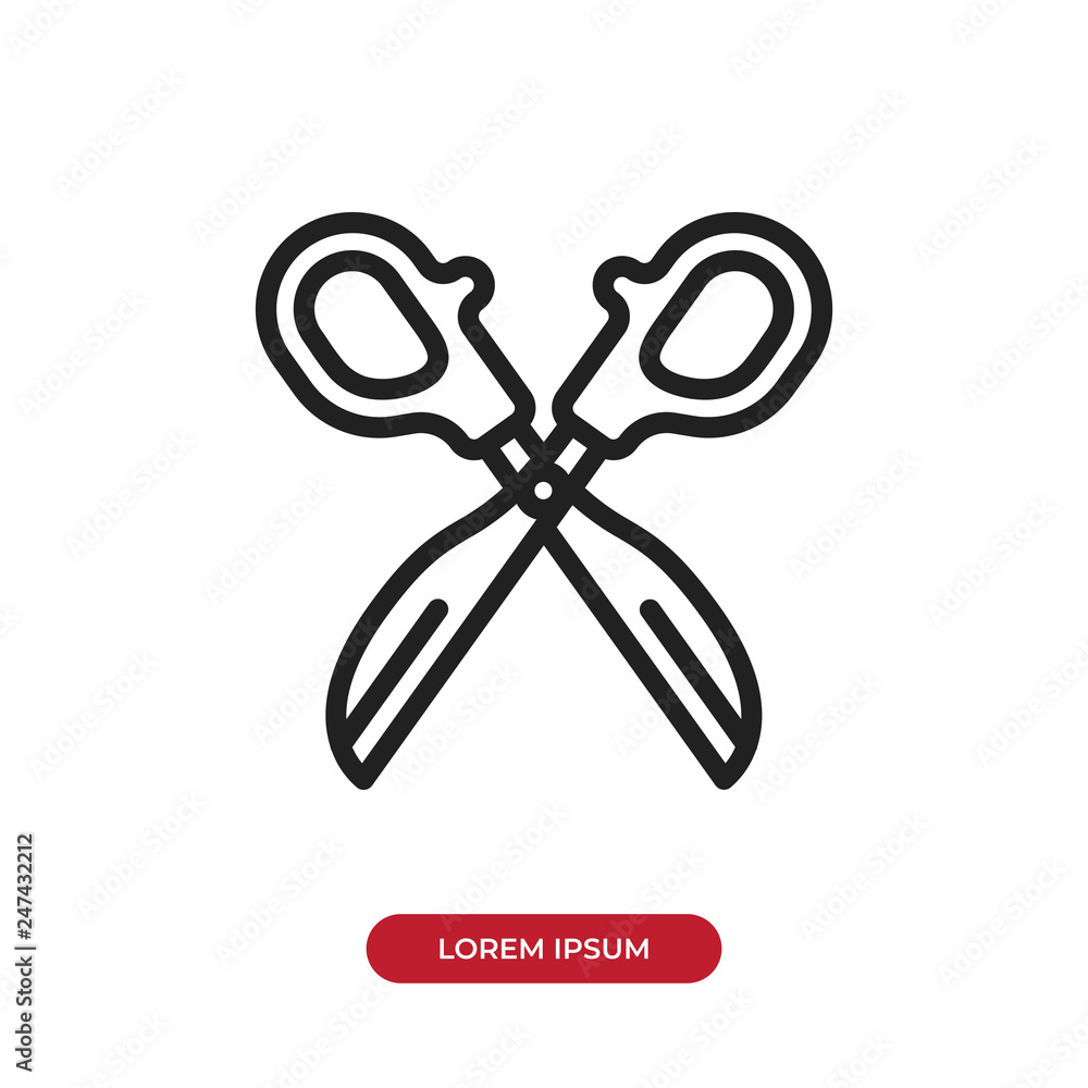 Poster scissors vector icon