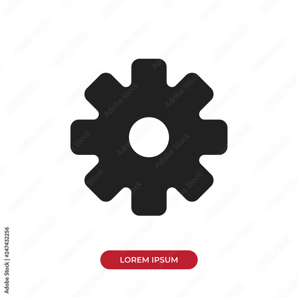 Poster filled settings icon vector isolated on white background. modern symbol in trendy flat style for mob