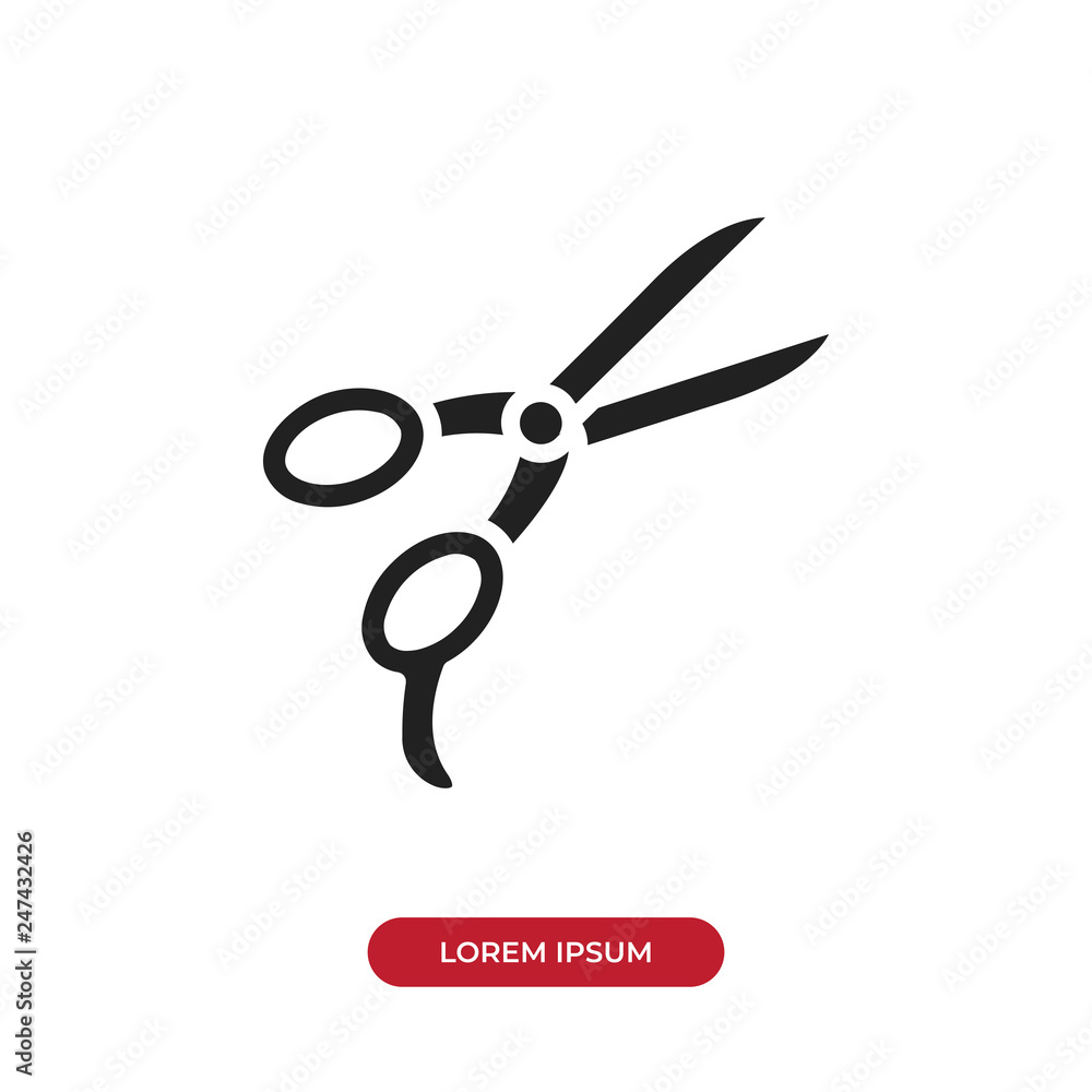 Aufkleber filled scissors icon vector isolated on white background. modern symbol in trendy flat style for mob