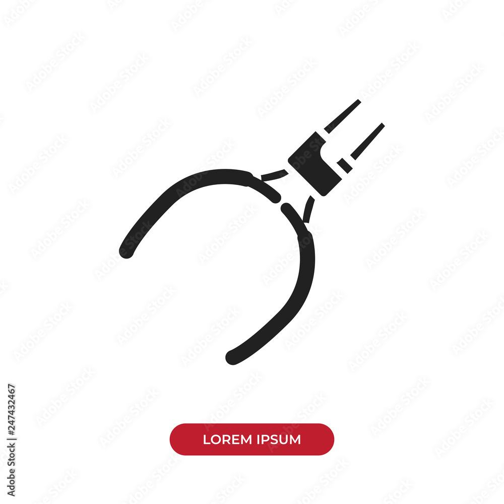 Poster filled pliers icon vector isolated on white background. modern symbol in trendy flat style for mobil