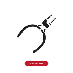 Filled Pliers icon vector isolated on white background. Modern symbol in trendy flat style for mobile app and web design.