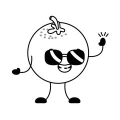 kawaii orange cartoon character