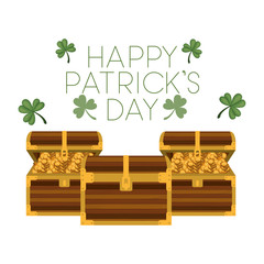 wishing you a happy st patricks day label with coins icons