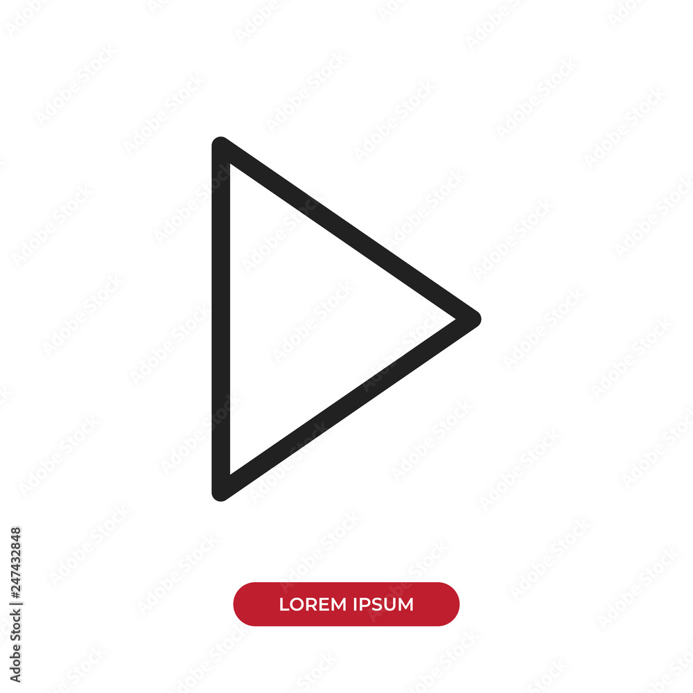 Fototapete outline play button icon vector isolated on white background. modern, linear vector sign for mobile 