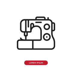 Outline Sewing machine icon vector isolated on white background. Modern, linear vector sign for mobile app and web design.