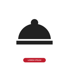 Filled Cloche icon vector isolated on white background. Modern food cover symbol in trendy flat style for mobile app and web design.