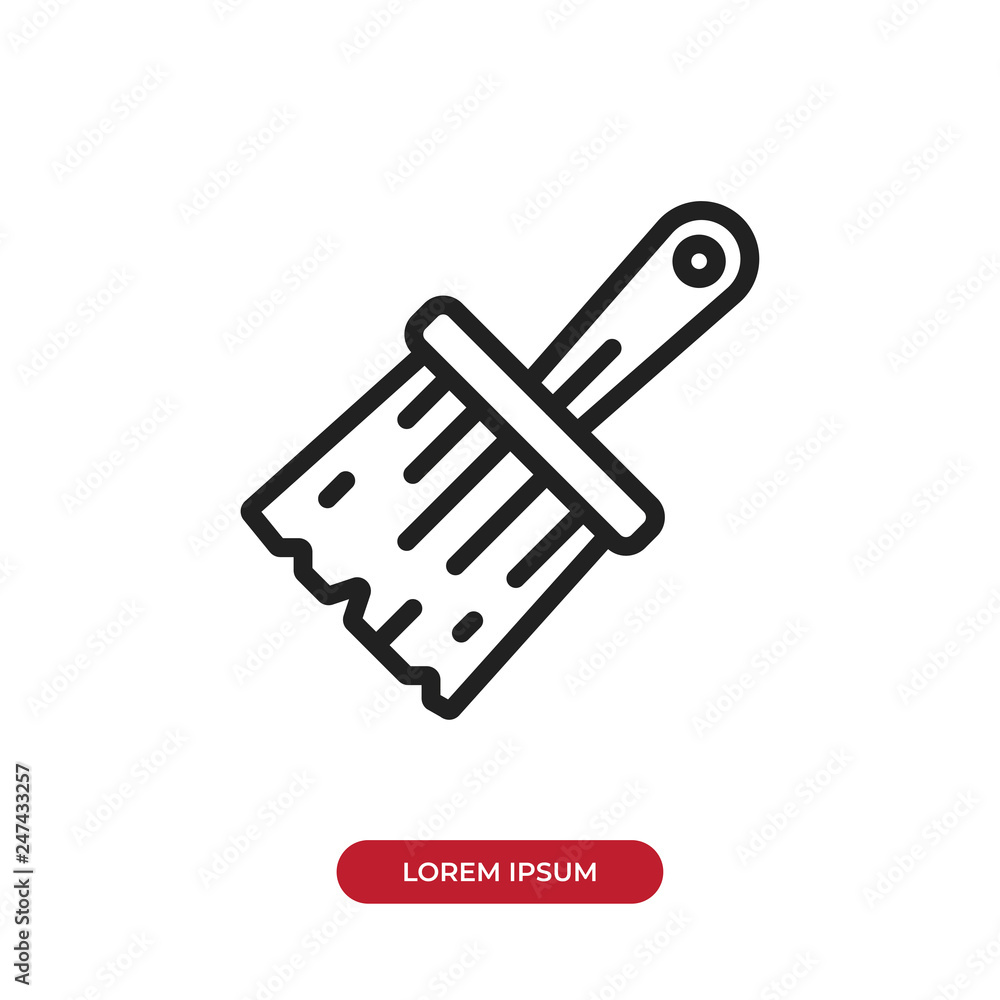 Poster outline paint brush icon isolated on white background. modern, simple vector sign for mobile app and