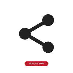 Filled Share icon vector isolated on white background. Modern symbol in trendy flat style for mobile app and web design.