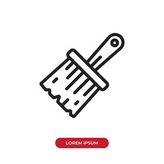 Outline Paint brush icon isolated on white background. Modern, simple vector sign for mobile app and web design.