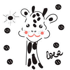 baby giraffe in cute style, love, kawaii, character