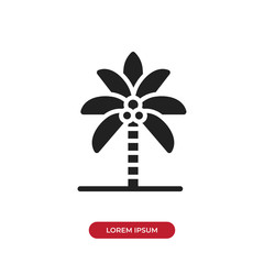 Filled Palm tree vector icon