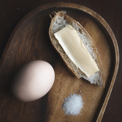egg, bread, butter, salt