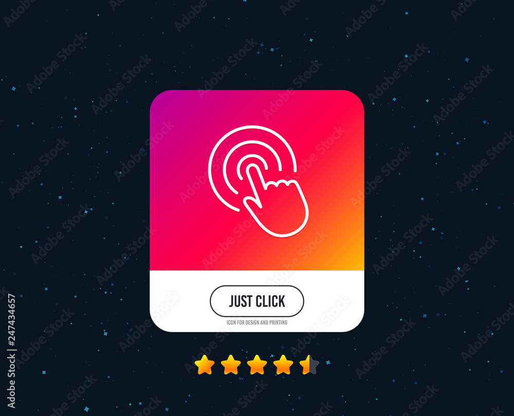 Poster hand click line icon. finger touch sign. cursor pointer symbol. web or internet line icon design. ra