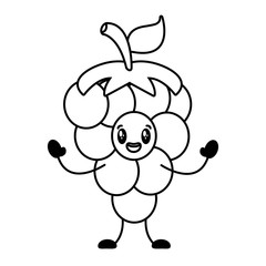 kawaii grapes cartoon character