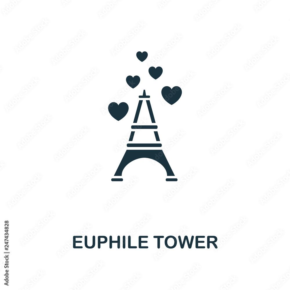 Poster eiffel tower icon. premium style design from valentines day icons collection. pixel perfect eiffel t