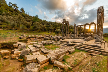 Soke, Milas - Turkey. January 13, 2019. Zeus Lepsynos Temple in Euromos.