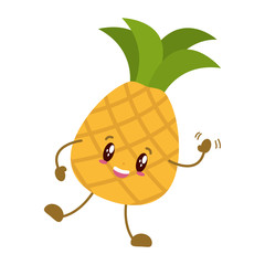 kawaii pineapple cartoon character