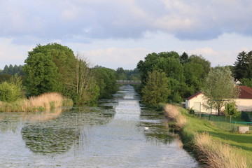 Canal de la Haute-Seine. Abandoned canal in central, northeastern France. Clesles, Champagne,...