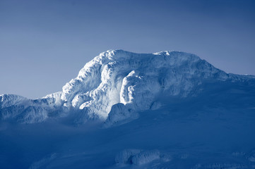 Beautiful snow-capped mountains. Alpine landscape in the mountains