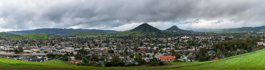 Fototapeta na wymiar Panorama of San Luis Obispo after a Storm 