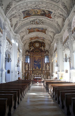 Fototapeta na wymiar Saint Benedict basilica in the famous Benediktbeuern abbey, Germany 
