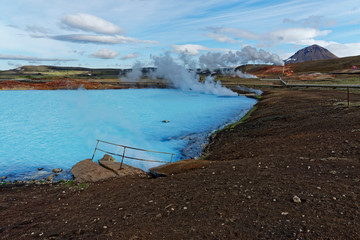 kleiner See, aufgeheizt durch geothermale Energie, Myvatn, Island