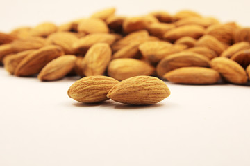 Background of peeled almonds.