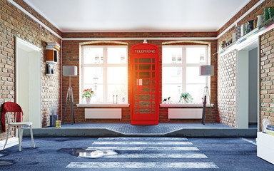 Fototapeta premium the asphalt road cross the living room.