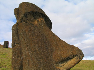 Moais of Eastern Island. Chile