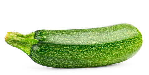Fresh zucchini closeup on a white. Isolated.