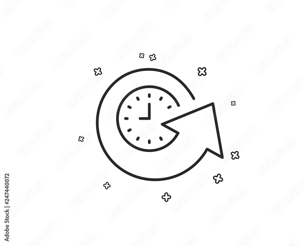 Aufkleber update time line icon. refresh watch sign. geometric shapes. random cross elements. linear update ti