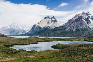 Fototapeta na wymiar Torres del Paine Park in Patagonia
