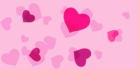 Pink heart confetti