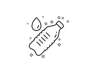 Water bottle line icon. Clean aqua drink sign. Liquid symbol. Geometric shapes. Random cross elements. Linear Water bottle icon design. Vector