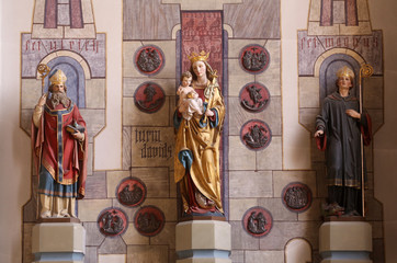 Virgin Mary with baby Jesus and Saints Magnus and Ulrich, the parish church of St. Peter and Paul...