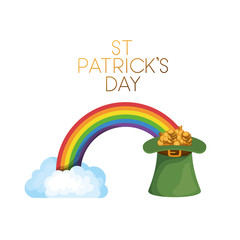 leprechaun hat with coins isolated icon