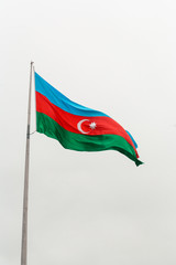 Azerbaijan flag with the sky background