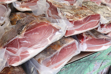 packed smoked meats for retail sale in the local market