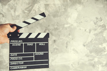 man hand  movie clapper