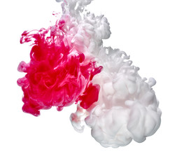 Fototapeta premium paint in water color liquid red white
