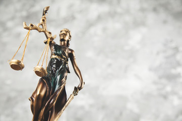 justice lady on gray background