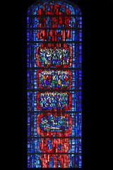 Stained glass window in the parish church of St. Stephen in Wasseralfingen, Germany