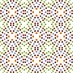 Seamless abstract pattern background with a variety of colored circles.