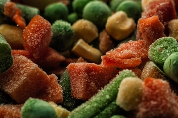 Frozen Vegetables macro photography