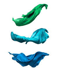 abstract teal fabric in motion