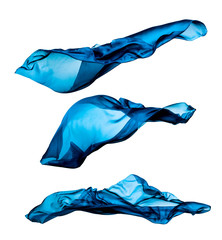 abstract blue fabric in motion